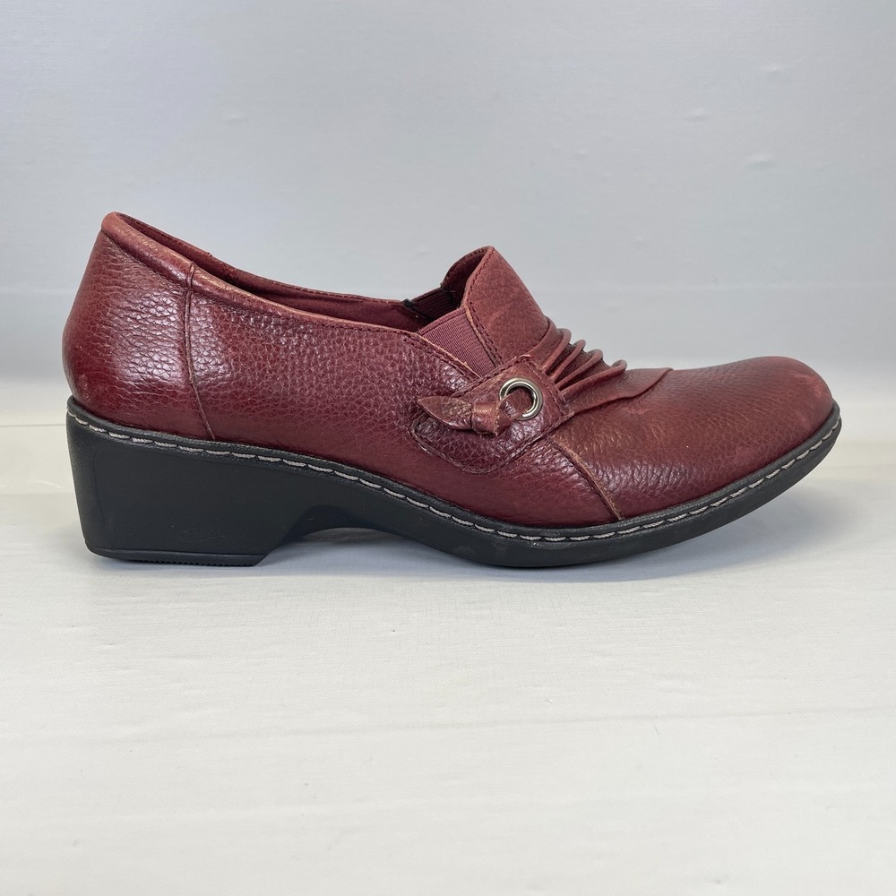 Cobb Hill Loafers Womens Size 11 W Red Leather Slip On Wedge Comfort Shoes